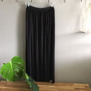 Floor-length, easy pleat skirt, black